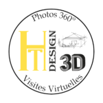 L'image représente le logo de la société HT design 3D présente au Pays basque qui rélaise des plans 2D et 3D, des modélisation 3D et des photos 360°